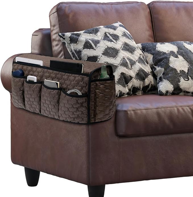TV Remote Control Holder for Armchair, Arm Chair Caddy for Recliner 14 Pockets - Image 7