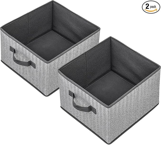 Storage Baskets, 11-Inch Woven Fabric Bins, Storage Cubes by EITMOW