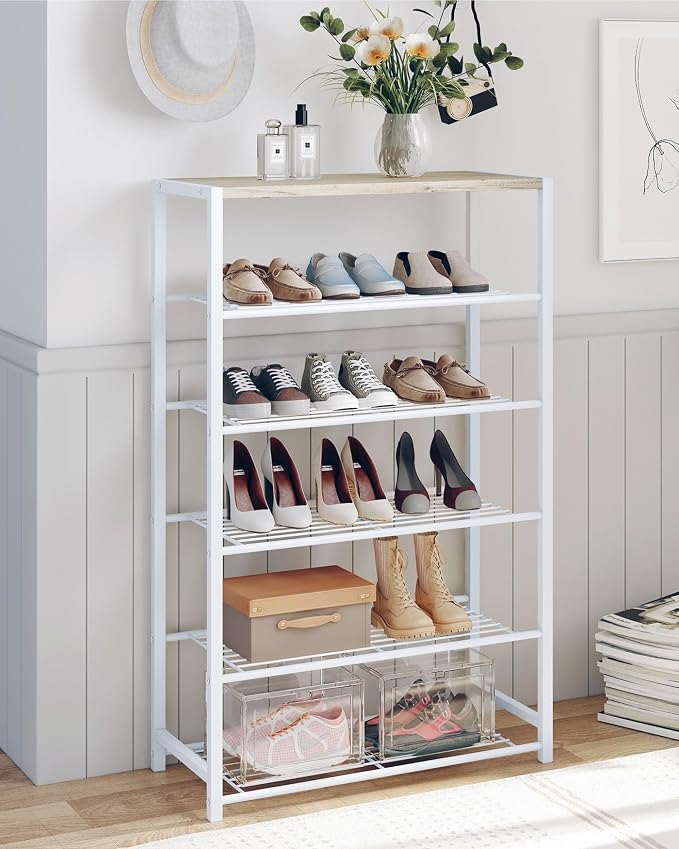 Yusong Shoe Rack Organizer, 6 Tier Industrial Shoe Storage Shelf, Narrow Sturdy - Image 9