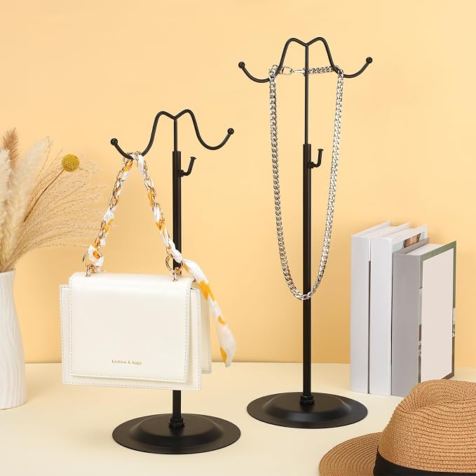 Weysat 10 Pcs Purse Holder Adjustable Handbag Display Stand Double Hook Metal - Image 7