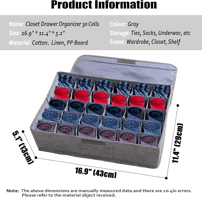 AARAINBOW Underwear Socks Ties Storage Organizer - Image 2
