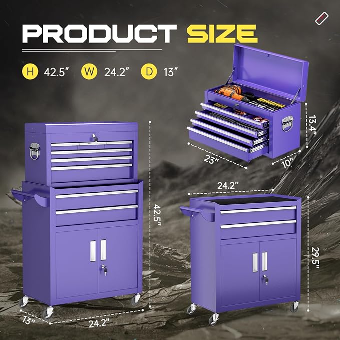 8-Drawer Rolling Tool Chest - Image 3