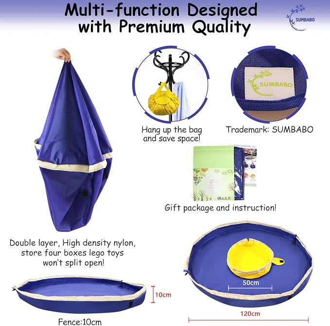Toy Storage Mat Bag by Drawstring - Image 7
