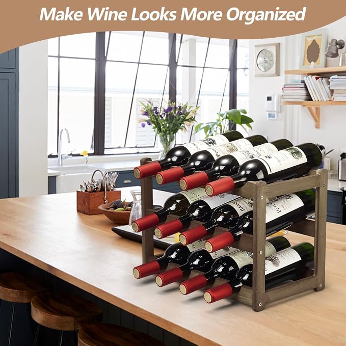 Bamboo Wine Rack, Sturdy and Durable Wine Storage Cabinet Shelf, Wine Racks - Image 5