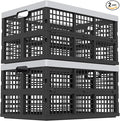 Collapsible Utility Crate Storage Bin, Folding Plastic Stackable Utility Crates by Yesdate