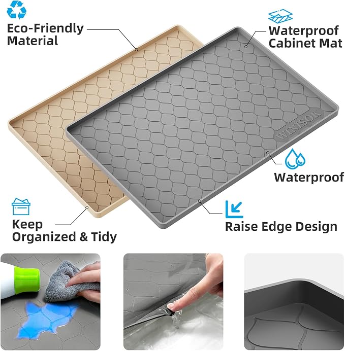 Silicone Under Sink Mat 40" x 22", kitchen Essentials and Gadgets, Shelf liner - Image 2