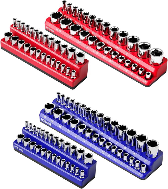 Magnetic Socket Organizer, 3/8" Drive Socket Trays, Holds 108 Pcs Standard and