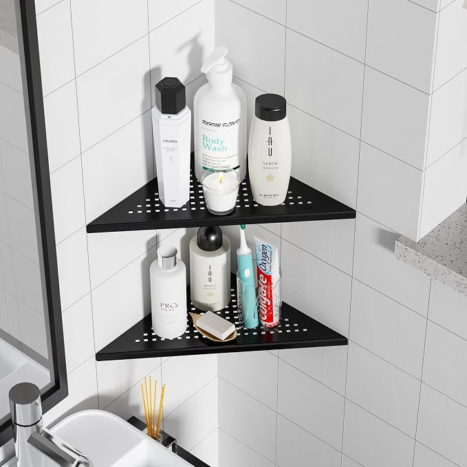 Corner Shower Shelves, 10” Recessed Tile Shower Shelf Matte Black, 304 - Image 8