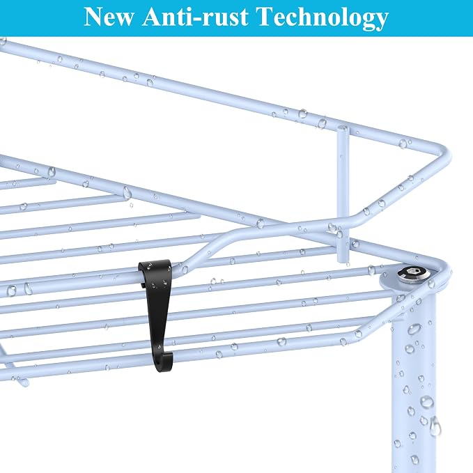 3 Tier Floor Standing Corner Shower Caddy Organizer Shelf - Image 3