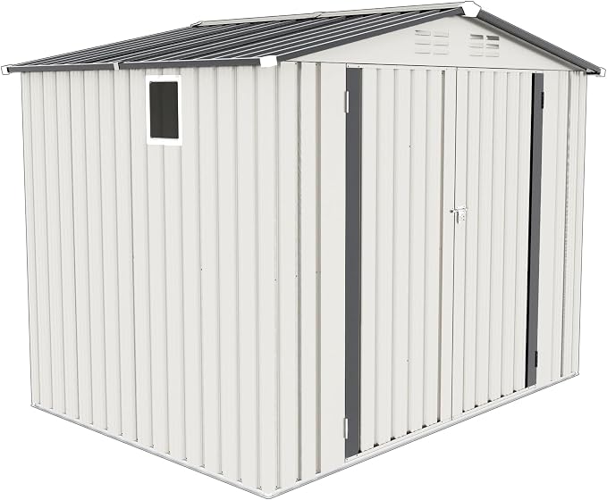 Metal Storage Shed, 8X6 FT Lockable Outdoor Tool Shed by Dithoko