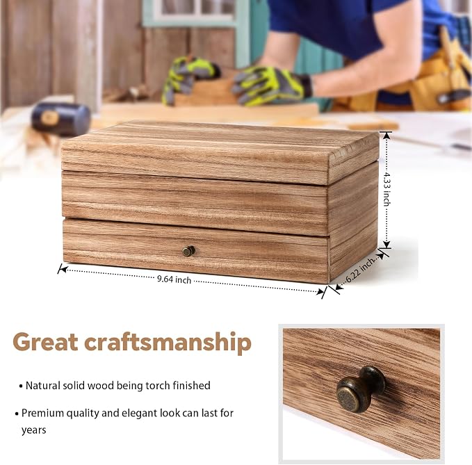 Meangood Jewelry Box Organizer for Women, 2 Layer Large Jewelry Storage Case - Image 6