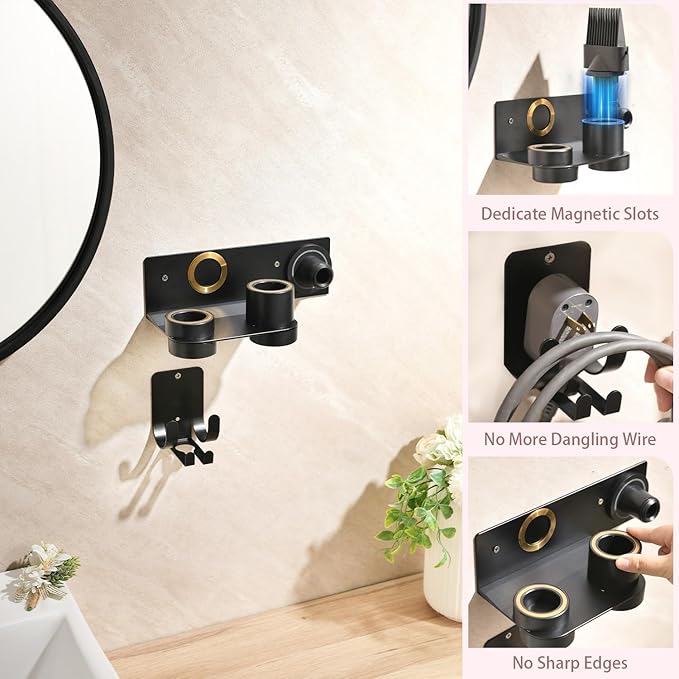 Dyson Hair Dryer Holder, Hair Dryer Wall Mount Hanger - Image 4