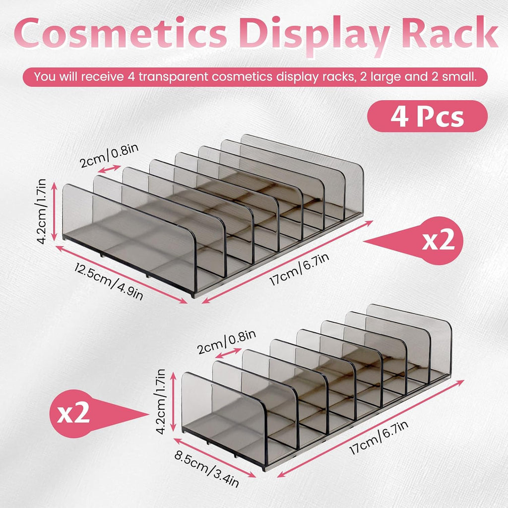 4 Pack Eyeshadow Palette Makeup Organizer, 7-Section Acrylic Cosmetic