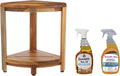 EcoDecors Fully Assembled SnazzyCorner® 18" Teak Shower Bench, Corner Shower by EcoDecors