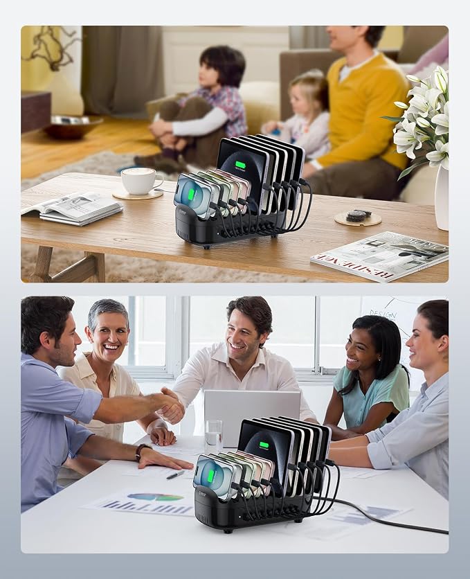 ORICO 120W Charging Station for Multiple Devices, 10-Ports USB Charging Docking - Image 7