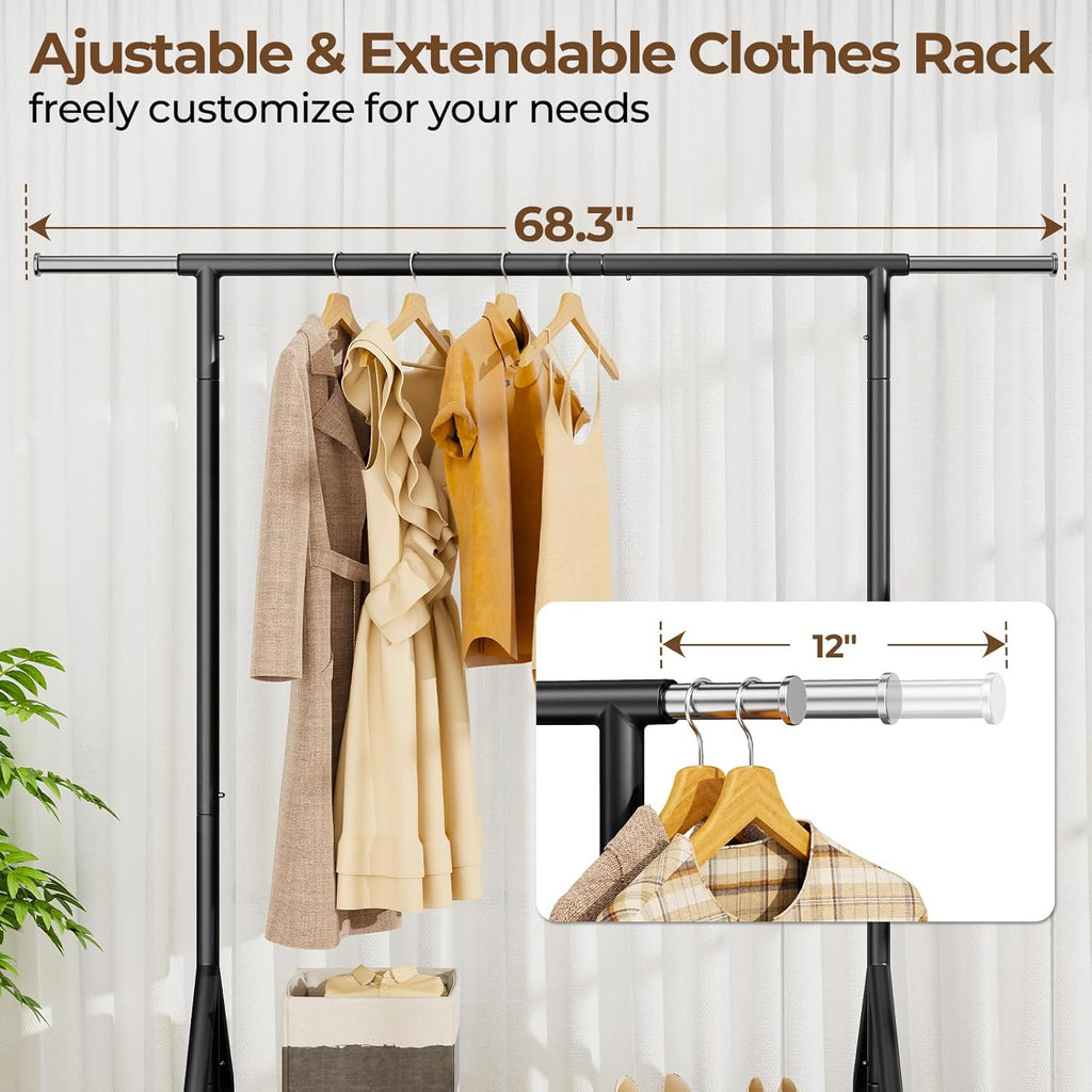 HYSEYY Heavy Duty Clothes Rack Load 450 LBS, Metal Garment Rack