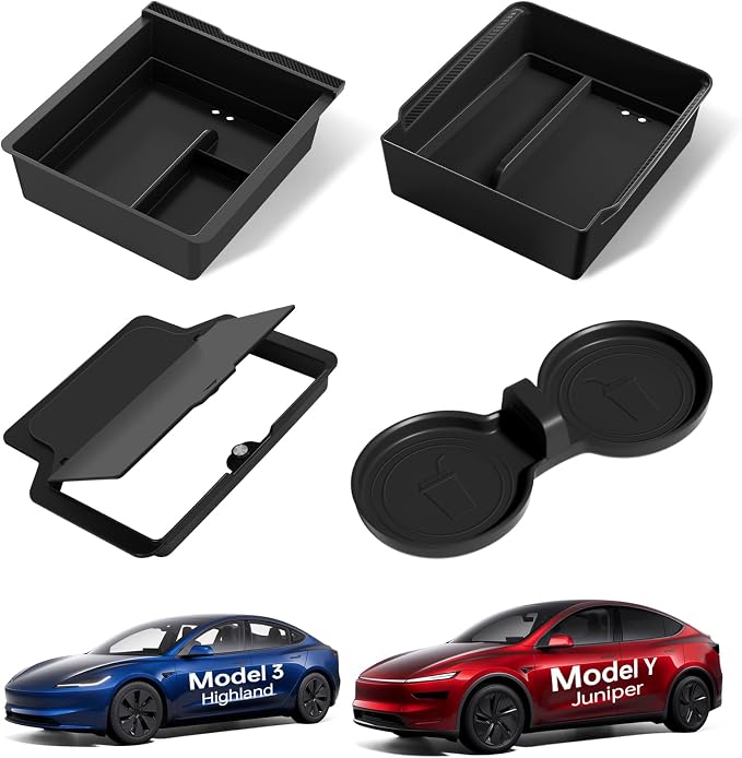 for Tesla Model Y Juniper Center Console Organizer Slide Smoothly by VIHIMAI