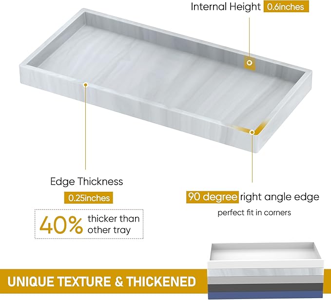 Silicone Bathroom Tray, Shatterproof Bathroom Vanity Tray, High-Grade Silicone - Image 2