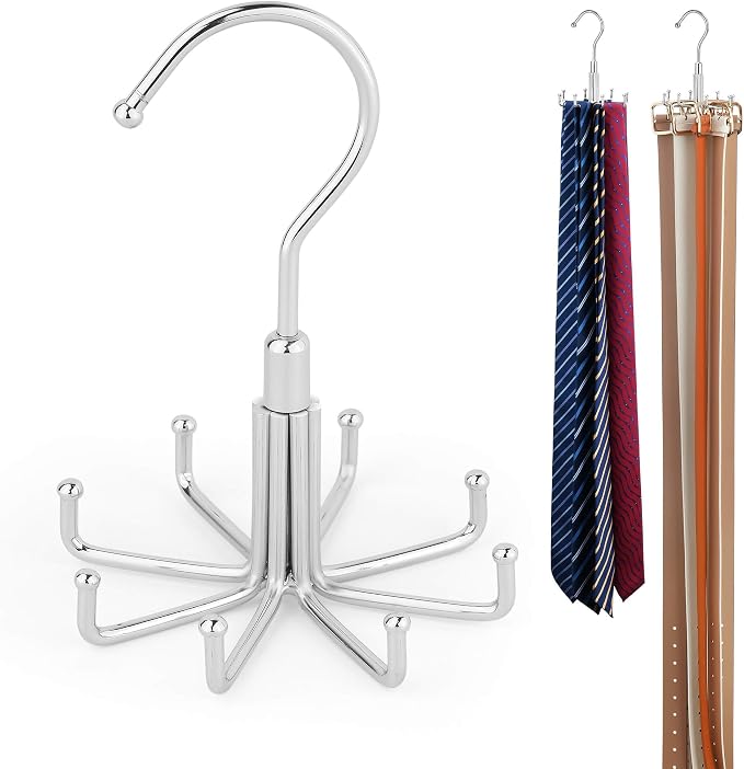 ZEDODIER Tie Hanger for Closet, 2 Pack Rotatable Tie Organizer for Men by ZEDODIER