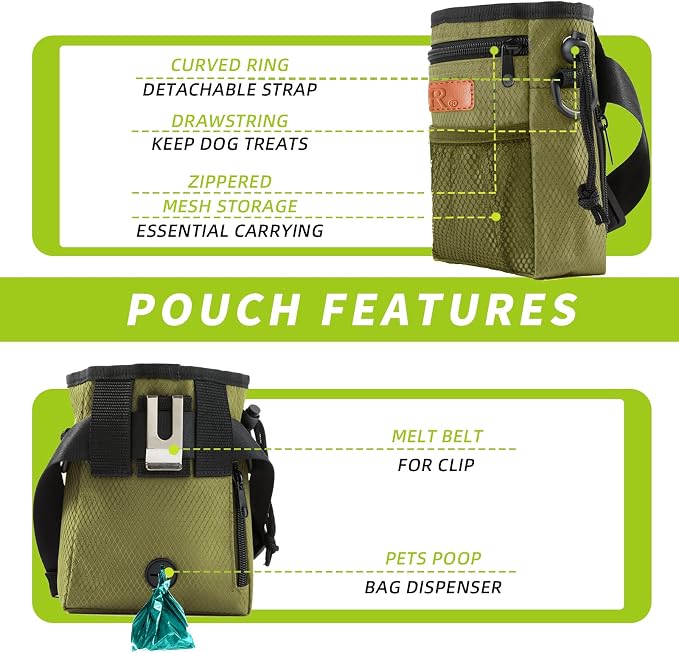 Dog Treat Training Pouch Easily Carries Pet Toys Kibble, Treats Built-in Poop - Image 2