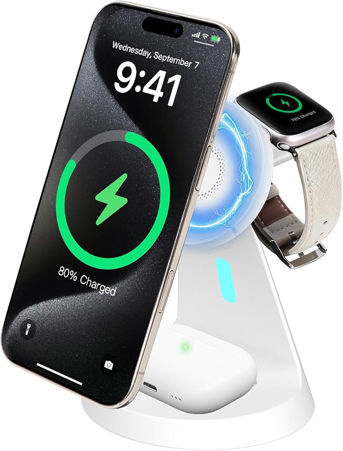 3-in-1 Charging Station Magnetic Wireless Charger Dock Compatible by Unknown