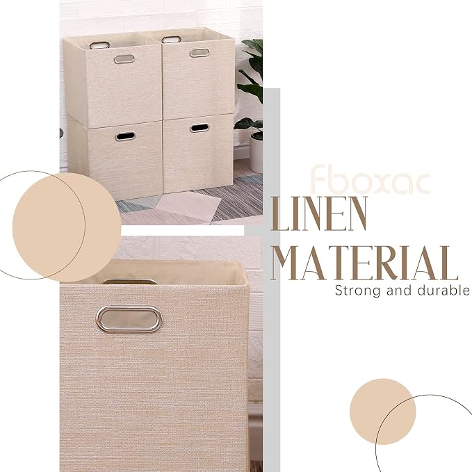 Cube Storage Bins 11×11 Linen Foldable Box - Image 4