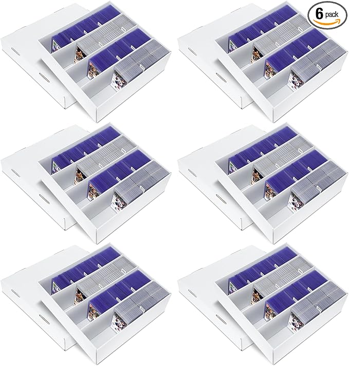 Trading Card Storage Box, 6 Pack Sports Cards Storage Boxes by OldCanal