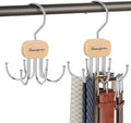 Belt Hanger, Belt Organizer for Closet, Rotatable Tie Rack, Belt Holder by Lumigens