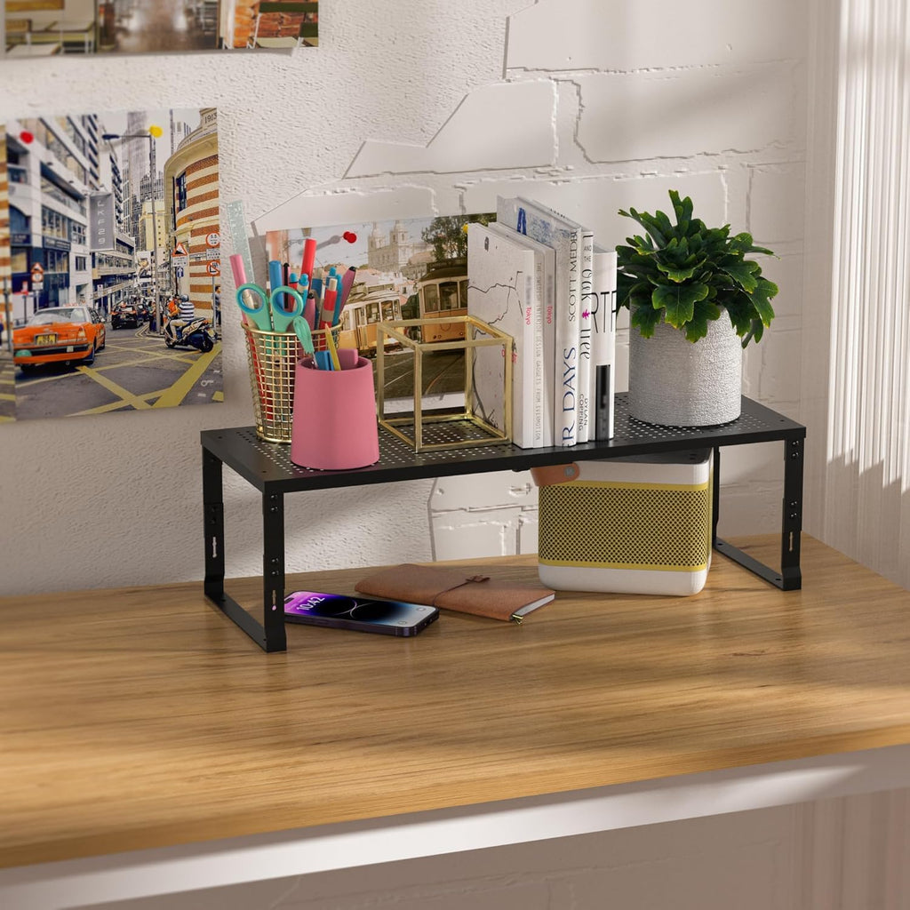 Heavy-Duty Adjustable Metal Shelf Organizer - Expandable & Stackable