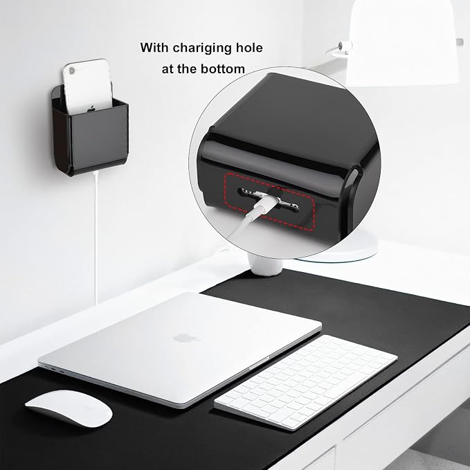Cosmos Pack of 2 Acrylic Remote Control Holder Adhesive Wall Mount Phone Holder - Image 3