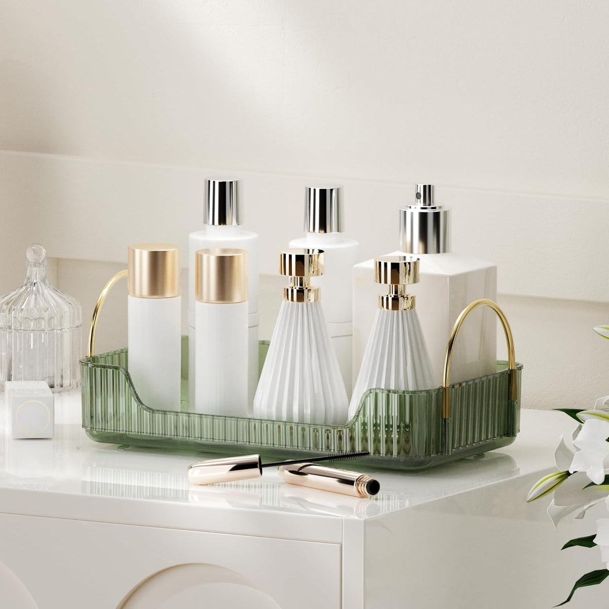 YCIA&DONE Bathroom Organizer Countertop, Makeup Storage, Skincare
