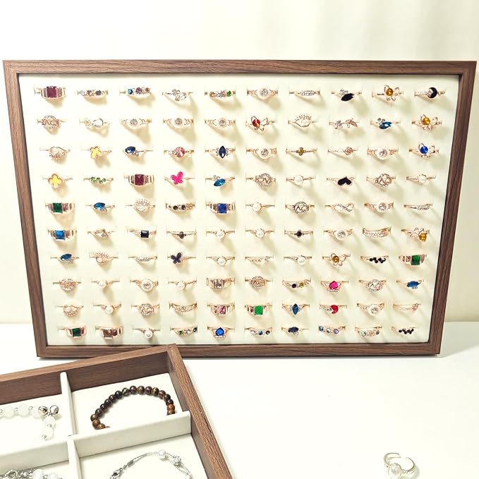 Large Jewelry Trays for Drawers Stackable Velvet Jewelry Display for Vendors - Image 5