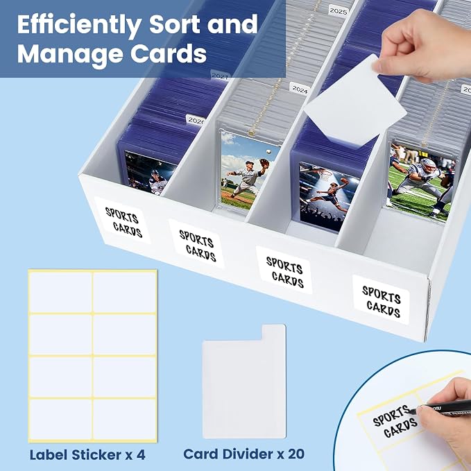 Trading Card Storage Box, 6 Pack Sports Cards Storage Boxes - Image 5