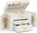 TORIBIO Jewelry Box for Women, Leather Jewelry Organizer by TORIBIO