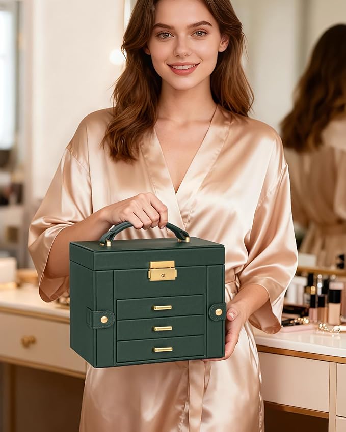 TORIBIO Jewelry Box for Women, Leather Jewelry Organizer - Image 8