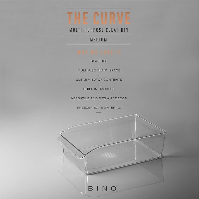 BINO | Plastic Storage Bins, Medium | THE CURVE COLLECTION | Multi-Use - Image 2