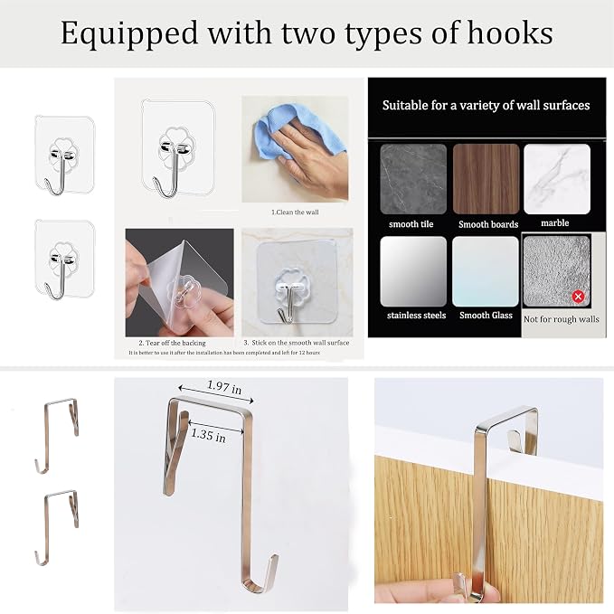 2-Pack Hanging Storage Organizer, Over The Door Hanging Bags/Wall Baskets - Image 4