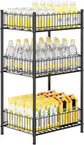 OYEAL Water Bottle Holder Rack 3 Tier Soda Drink Organizer Vertical Metal Food by OYEAL