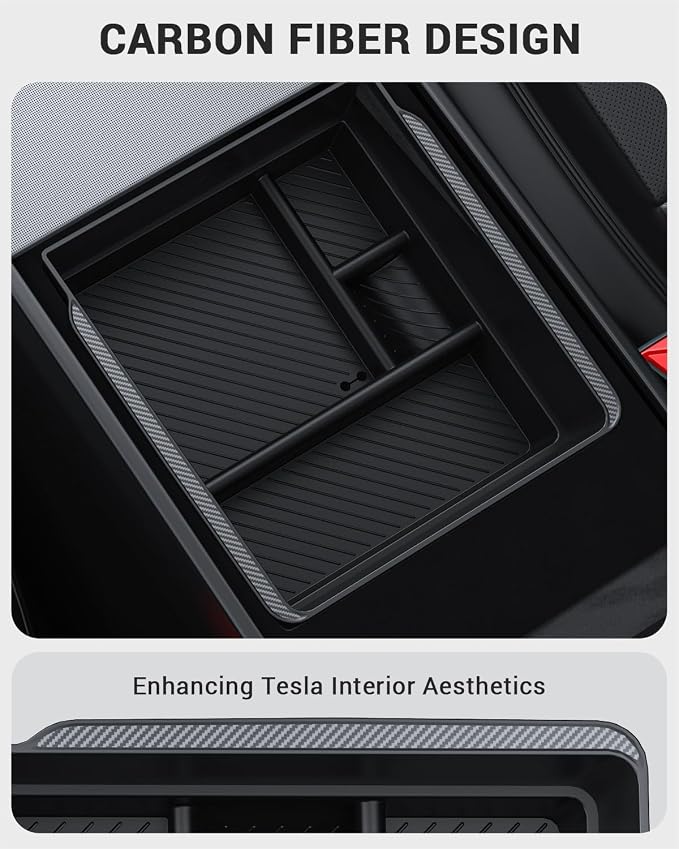 BASENOR 2026 Tesla Model Y Model 3 Armrest Storage Box, Center Console Organizer - Image 4