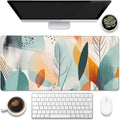 Desk Pad,Abstract Colorful Leaves Desk Mat,Abstract Line Art Large