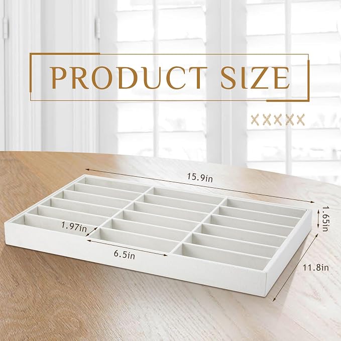 Amylove 2 Pcs Sunglass Organizer Trays Glasses Stackable Jewelry Trays Sunglass - Image 2