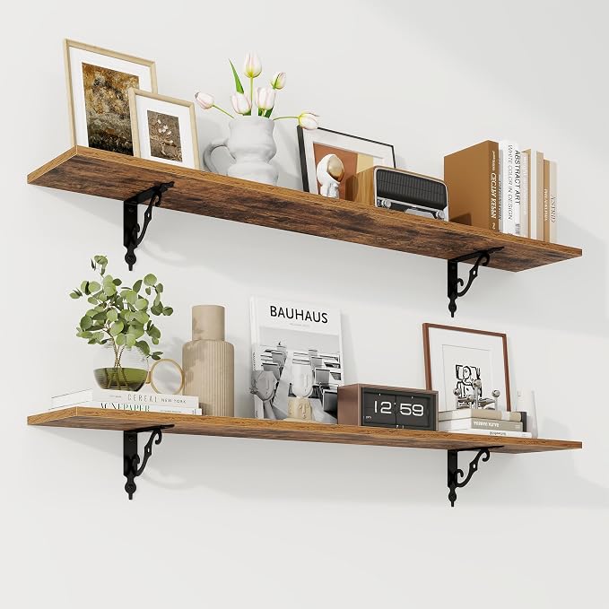 RICHFOCUS Floating Shelves for Wall Decor, 47.3W x 8D Shelves Set of 2 by Unknown