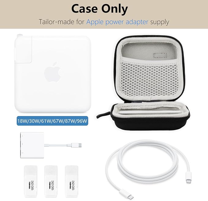 Charger Case for Macbook, Portable Tech Electronic Organizer Bag, Travel - Image 3