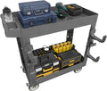 34"*17" Heavy Duty Utility Cart, 2 Shelf Plastic Rolling Cart Tool Cart by Maemttes