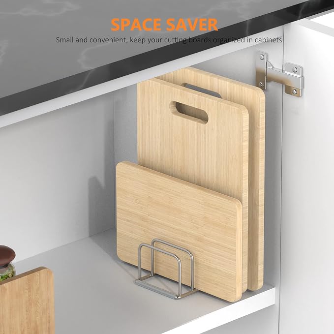 Cutting Board Organizer Stand Holder, 304 Stainless Steel Chopping Board Holder - Image 6