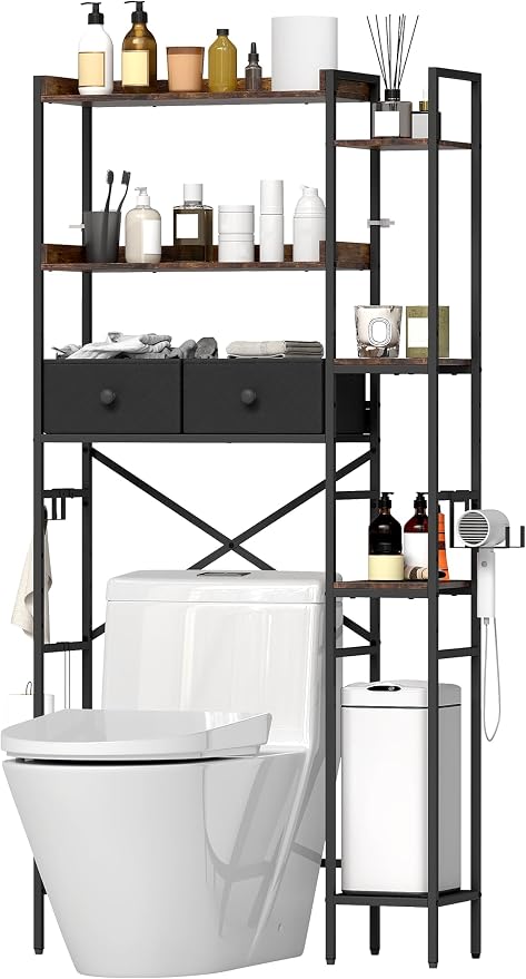 Over The Toilet Storage Rack, 7-Tier Over Toilet Bathroom Organizer by Suuiwau