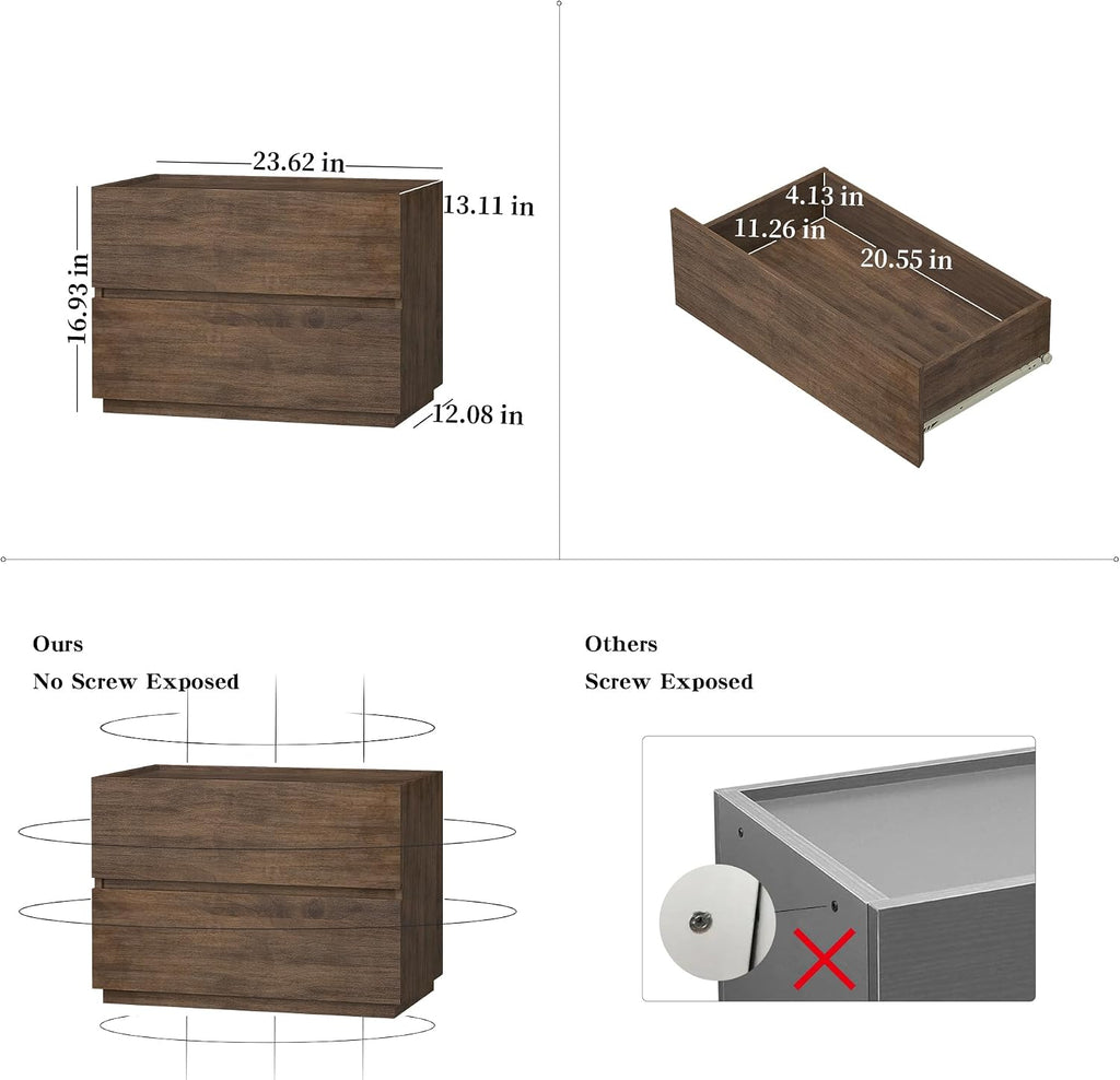 woodtalks Stackable 2 Drawer Dresser, Multi-Purpose Storage Closet