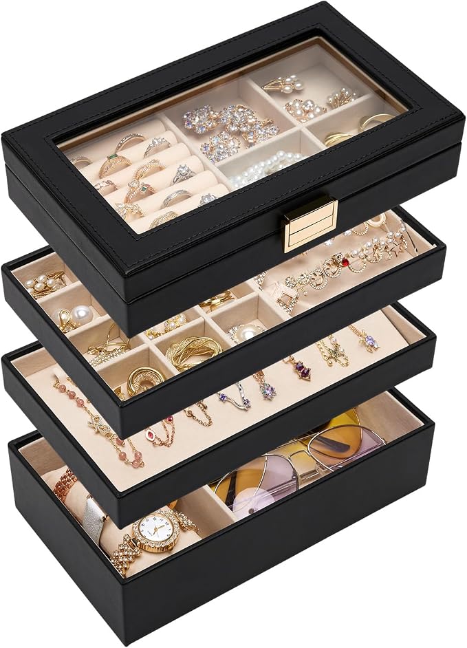 Homde Jewelry Tray Stackable Jewelry Box Drawer Organizer by Homde