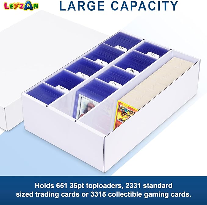 Trading Card Storage Box 2 Pack–2400 Count Cardboard Organizer - Image 5
