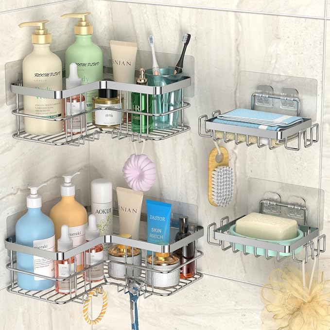 Yazoni Corner Shower Caddy, Rustproof Bathroom Shower Organizer Storage by Yazoni